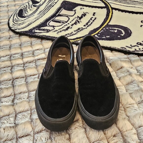 Vans Slip On Sneaker Black Shoes with Elastic Panels Black Size 8.5 - Picture 4 of 6